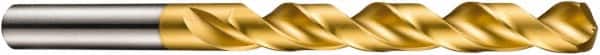 DORMER - 0.311" 130° High Speed Steel Jobber Drill - TiN Finish, Right Hand Cut, Spiral Flute, Straight Shank, 117mm OAL, ADX Point - Americas Industrial Supply