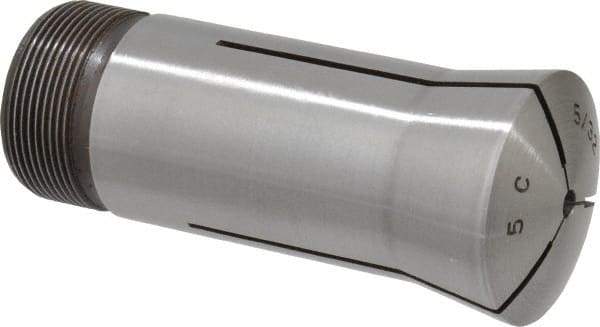 Lyndex - 5/32 Inch 5C Round Collet - 3.27 Inch Overall Length, 1.041-24 Internal Thread Size, Steel, 0.0007 Inch TIR - Exact Industrial Supply