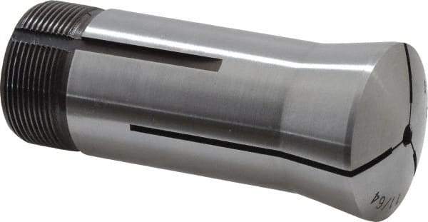 Lyndex - 11/64 Inch 5C Round Collet - 3.27 Inch Overall Length, 1.041-24 Internal Thread Size, Steel, 0.0007 Inch TIR - Exact Industrial Supply