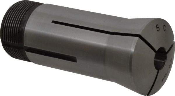 Lyndex - 27/64 Inch 5C Round Collet - 3.27 Inch Overall Length, 1.041-24 Internal Thread Size, Steel, 0.0011 Inch TIR - Exact Industrial Supply