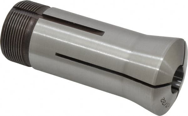 Lyndex - 17/32 Inch 5C Round Collet - 3.27 Inch Overall Length, 1.041-24 Internal Thread Size, Steel, 0.0011 Inch TIR - Exact Industrial Supply