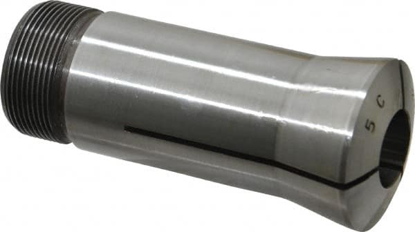Lyndex - 21/32 Inch 5C Round Collet - 3.27 Inch Overall Length, 1.041-24 Internal Thread Size, Steel, 0.0011 Inch TIR - Exact Industrial Supply
