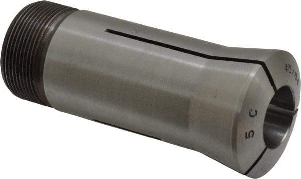 Lyndex - 45/64 Inch 5C Round Collet - 3.27 Inch Overall Length, 1.041-24 Internal Thread Size, Steel, 0.0011 Inch TIR - Exact Industrial Supply