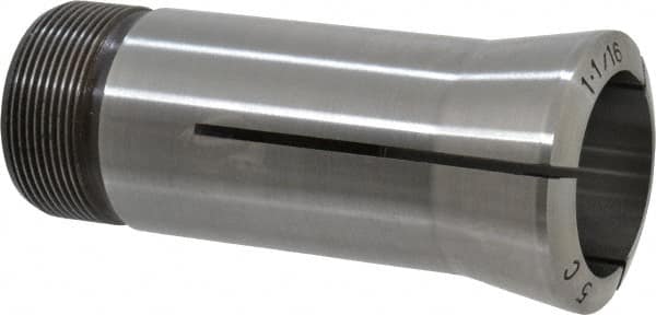Lyndex - 1-1/16 Inch 5C Round Collet - 3.27 Inch Overall Length, 1.041-24 Internal Thread Size, Steel, 0.0011 Inch TIR - Exact Industrial Supply