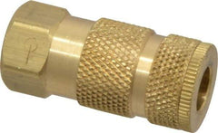 Coilhose Pneumatics - 3/8 Female NPT ARO Pneumatic Hose Coupler - Brass, 1/4" Body Diam - Americas Industrial Supply