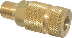 Coilhose Pneumatics - 1/4 Male NPT Tru-Flate Automotive Pneumatic Hose Coupler - Brass, 1/4" Body Diam - Americas Industrial Supply