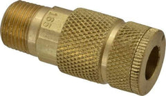 Coilhose Pneumatics - 3/8 Male NPT Tru-Flate Automotive Pneumatic Hose Coupler - Brass, 1/4" Body Diam - Americas Industrial Supply
