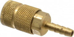 Coilhose Pneumatics - Hose Barb Tru-Flate Automotive Pneumatic Hose Coupler - Brass, 1/4" Body Diam, 1/4" Hose ID - Americas Industrial Supply
