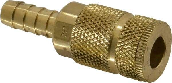 Coilhose Pneumatics - Hose Barb Tru-Flate Automotive Pneumatic Hose Coupler - Brass, 1/4" Body Diam, 3/8" Hose ID - Americas Industrial Supply