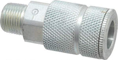 Coilhose Pneumatics - 3/8 Male NPT Tru-Flate Automotive Pneumatic Hose Coupler - Plated Steel, 3/8" Body Diam - Americas Industrial Supply