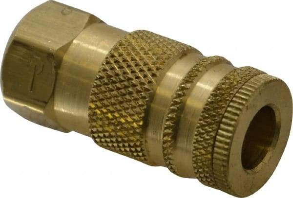 Coilhose Pneumatics - 3/8 Female NPT Industrial Pneumatic Hose Coupler - Brass, 1/4" Body Diam - Americas Industrial Supply