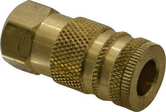 Coilhose Pneumatics - 3/8 Female NPT Industrial Pneumatic Hose Coupler - Brass, 1/4" Body Diam - Americas Industrial Supply
