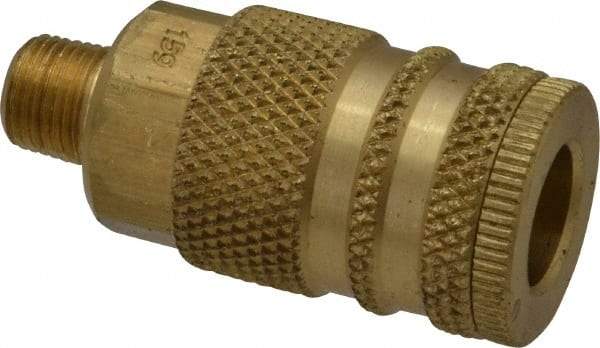 Coilhose Pneumatics - 1/8 Male NPT Industrial Pneumatic Hose Coupler - Brass, 1/4" Body Diam - Americas Industrial Supply