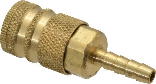 Coilhose Pneumatics - Hose Barb Industrial Pneumatic Hose Coupler - Brass, 1/4" Body Diam, 1/4" Hose ID - Americas Industrial Supply