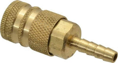 Coilhose Pneumatics - Hose Barb Industrial Pneumatic Hose Coupler - Brass, 1/4" Body Diam, 1/4" Hose ID - Americas Industrial Supply