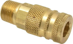 Coilhose Pneumatics - 3/8 Male NPT Industrial Pneumatic Hose Coupler - Brass, 1/4" Body Diam - Americas Industrial Supply
