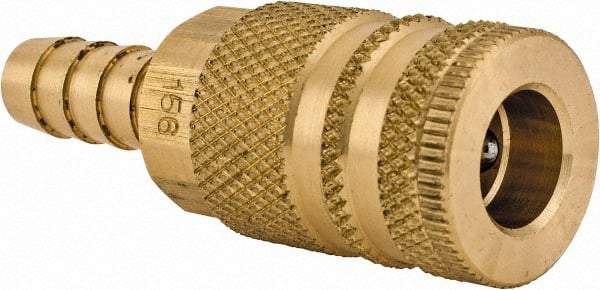 Coilhose Pneumatics - Hose Barb Industrial Pneumatic Hose Coupler - Brass, 1/4" Body Diam, 3/8" Hose ID - Americas Industrial Supply