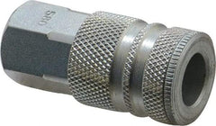 Coilhose Pneumatics - 3/8 Female NPT Industrial Pneumatic Hose Coupler - Plated Steel, 3/8" Body Diam - Americas Industrial Supply