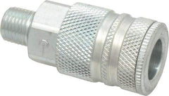 Coilhose Pneumatics - 1/4 Male NPT Industrial Pneumatic Hose Coupler - Plated Steel, 3/8" Body Diam - Americas Industrial Supply