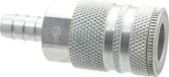 Coilhose Pneumatics - Hose Barb Industrial Pneumatic Hose Coupler - Plated Steel, 3/8" Body Diam, 3/8" Hose ID - Americas Industrial Supply