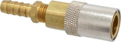 Coilhose Pneumatics - Hose Barb Non-Valved Moldflow Pneumatic Hose Straight Coupler - Brass, 3/8" Body Diam, 3/8" Hose ID - Americas Industrial Supply