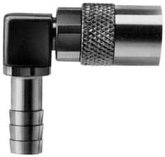 Coilhose Pneumatics - Hose Barb Non-Valved Moldflow Pneumatic Hose 90° Non-Valved Coupler - Brass, 1/4" Body Diam, 5/16" Hose ID - Americas Industrial Supply