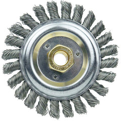 5″ Filler Pass Brush-0.023″ Steel Wire, 5/8″-11 Dbl-He x Nut - Dually Weld Cleaning Brush - Americas Industrial Supply