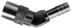 Coilhose Pneumatics - Hose Barb Non-Valved Moldflow Pneumatic Hose 45° Non-Valved Coupler - Brass, 1/4" Body Diam, 1/4" Hose ID - Americas Industrial Supply