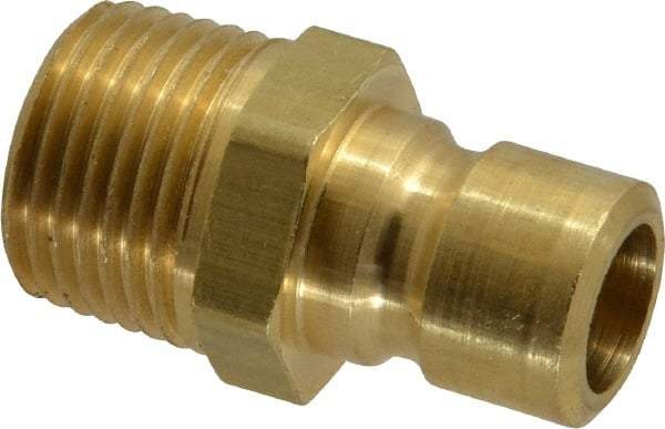 Coilhose Pneumatics - 3/8-18" NPT, 3/8" Body Diam, Coolant & Fluid Line Male Connectors - Brass - Americas Industrial Supply