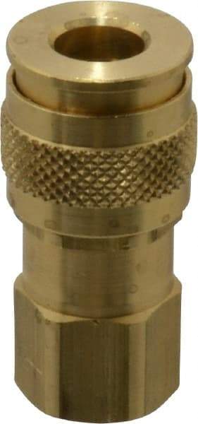 Coilhose Pneumatics - 1/4 Female NPT Universal Pneumatic Hose Coupler - Brass, 1/4" Body Diam - Americas Industrial Supply