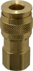 Coilhose Pneumatics - 1/4 Female NPT Universal Pneumatic Hose Coupler - Brass, 1/4" Body Diam - Americas Industrial Supply
