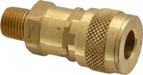 Coilhose Pneumatics - 1/4 Male NPT Universal Pneumatic Hose Coupler - Brass, 1/4" Body Diam - Americas Industrial Supply