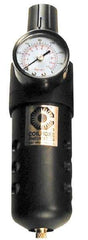 Coilhose Pneumatics - 1/4" NPT Port Compact 1 Piece Filter/Regulator FRL Unit - Zinc Bowl, 48 SCFM, 250 Max psi, 8" High, Automatic Drain - Americas Industrial Supply