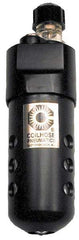 Coilhose Pneumatics - 1/4 NPT Port, 250 Max psi, Compact Lubricator - Metal Bowl, Cast Aluminum Body, 23 CFM, 250°F Max, 2" Wide x 6-1/2" High - Americas Industrial Supply