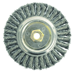6" Filler Pass Brush - .023 Steel Wire; 5/8-11 Dbl-Hex Nut - Dually Weld Cleaning Brush - Americas Industrial Supply