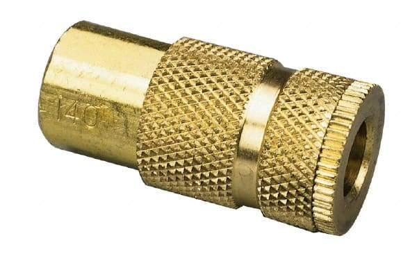 Coilhose Pneumatics - 1/8 Female NPT Industrial Pneumatic Hose Coupler - Brass, 1/4" Body Diam - Americas Industrial Supply