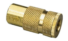 Coilhose Pneumatics - 1/8 Female NPT Industrial Pneumatic Hose Coupler - Brass, 1/4" Body Diam - Americas Industrial Supply