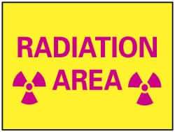 NMC - "Radiation Area", 7" Long x 10" Wide, Pressure-Sensitive Vinyl Safety Sign - Rectangle, 0.004" Thick, Use for Accident Prevention - Americas Industrial Supply