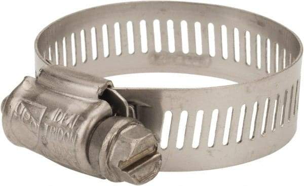 IDEAL TRIDON - SAE Size 40, 1 to 3" Diam, Stainless Steel Worm Drive Clamp - 9/16" Wide, Material Grade 301, Series 63-4 - Americas Industrial Supply