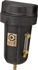 Coilhose Pneumatics - 1/2" Port, 7" High, FRL Filter with Aluminum Bowl & Manual Drain - 250 Max psi, 250°F Max, 8 oz Bowl Capacity - Americas Industrial Supply