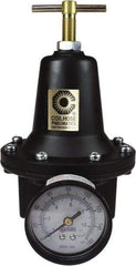Coilhose Pneumatics - 1/4 NPT Port, 40 CFM, Cast Aluminum Heavy-Duty T-Handle Regulator - 0 to 125 psi Range, 250 Max psi Supply Pressure, 1/4" Gauge Port Thread, 3" Wide x 5-1/2" High - Americas Industrial Supply