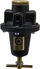 Coilhose Pneumatics - 1/2 NPT Port, 80 CFM, Cast Aluminum Heavy-Duty T-Handle Regulator - 0 to 125 psi Range, 250 Max psi Supply Pressure, 1/4" Gauge Port Thread, 4" Wide x 7" High - Americas Industrial Supply