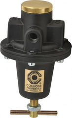 Coilhose Pneumatics - 1/2 NPT Port, 80 CFM, Cast Aluminum Heavy-Duty T-Handle Regulator - 0 to 125 psi Range, 250 Max psi Supply Pressure, 1/4" Gauge Port Thread, 4" Wide x 7" High - Americas Industrial Supply