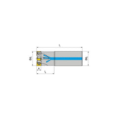 Indexable Square-Shoulder End Mill:  C490.25.R.0209A40165,  25.0000'' Shank Dia,  Cylindrical Shank Uses  2,  Normal Pressure,  165.00 mm OAL