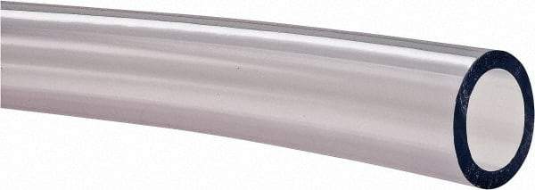 Made in USA - 3/4" ID x 1" OD, 1/8" Wall Thickness, Cut to Length (100' Standard Length) PVC Tube - Clear, 35 Max psi, 68 Shore A Hardness - Americas Industrial Supply