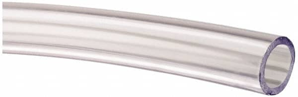 Made in USA - 1/2" ID x 11/16" OD, 3/32" Wall Thickness, Cut to Length (100' Standard Length) PVC Tube - Clear, 40 Max psi, 68 Shore A Hardness - Americas Industrial Supply