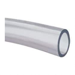 Made in USA - 1-1/4" ID x 1-5/8" OD, 3/16" Wall Thickness, Cut to Length (50' Standard Length) PVC Tube - Clear, 31 Max psi, 68 Shore A Hardness - Americas Industrial Supply