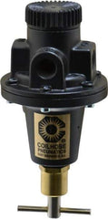 Coilhose Pneumatics - 1/4 NPT Port, 40 CFM, Cast Aluminum Tamper Proof Heavy-Duty T-Handle Regulator - 0 to 125 psi Range, 250 Max psi Supply Pressure, 1/4" Gauge Port Thread, 3" Wide x 5-1/2" High - Americas Industrial Supply
