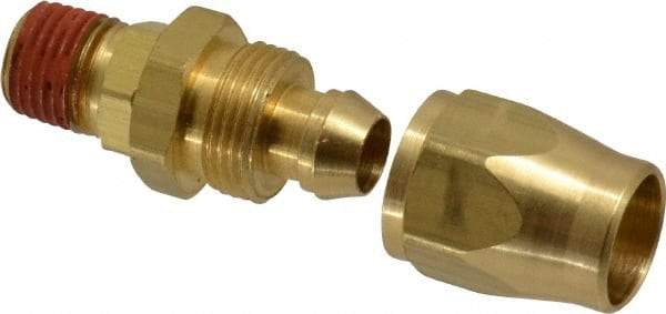 Coilhose Pneumatics - 1/4 NPT, Brass Reusable Hose Male Swivel Fitting - 3/8" Hose ID x 1/2" Hose OD - Americas Industrial Supply