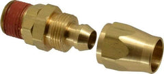 Coilhose Pneumatics - 3/8 NPT, Brass Reusable Hose Male Swivel Fitting - 3/8" Hose ID x 9/16" Hose OD - Americas Industrial Supply